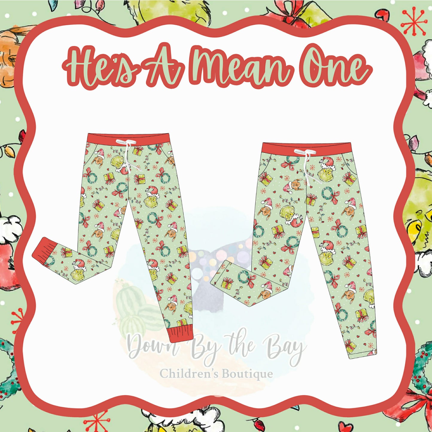 DBTB Bamboo Christmas Drop: He’s A Mean One Adult Pants