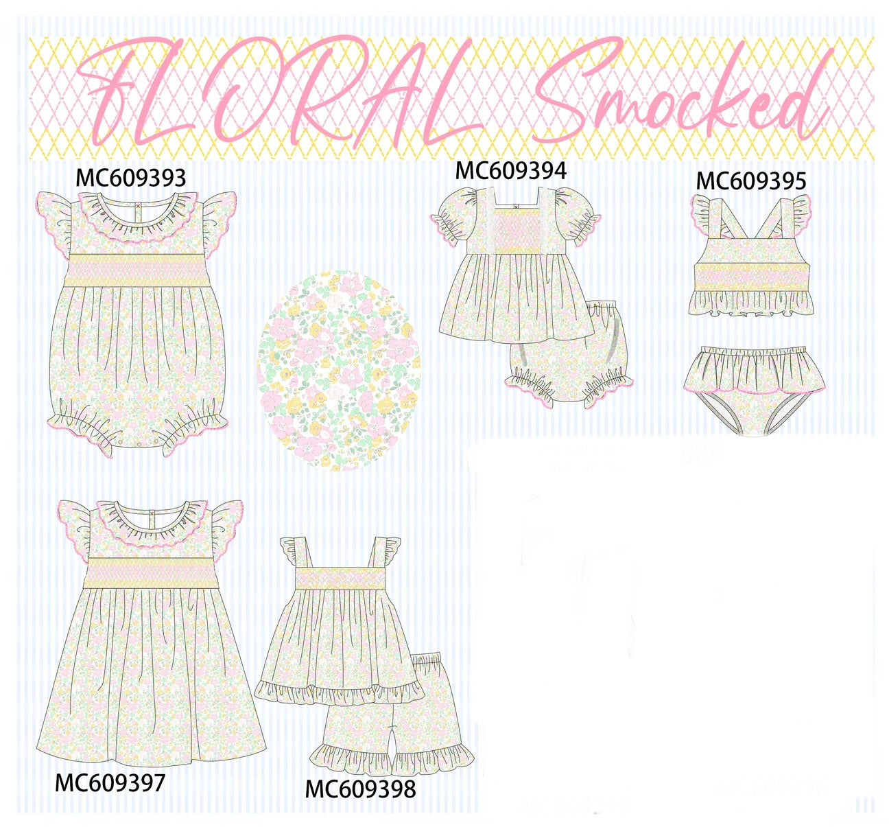 Labor Day SALE: Yellow Smocked Floral