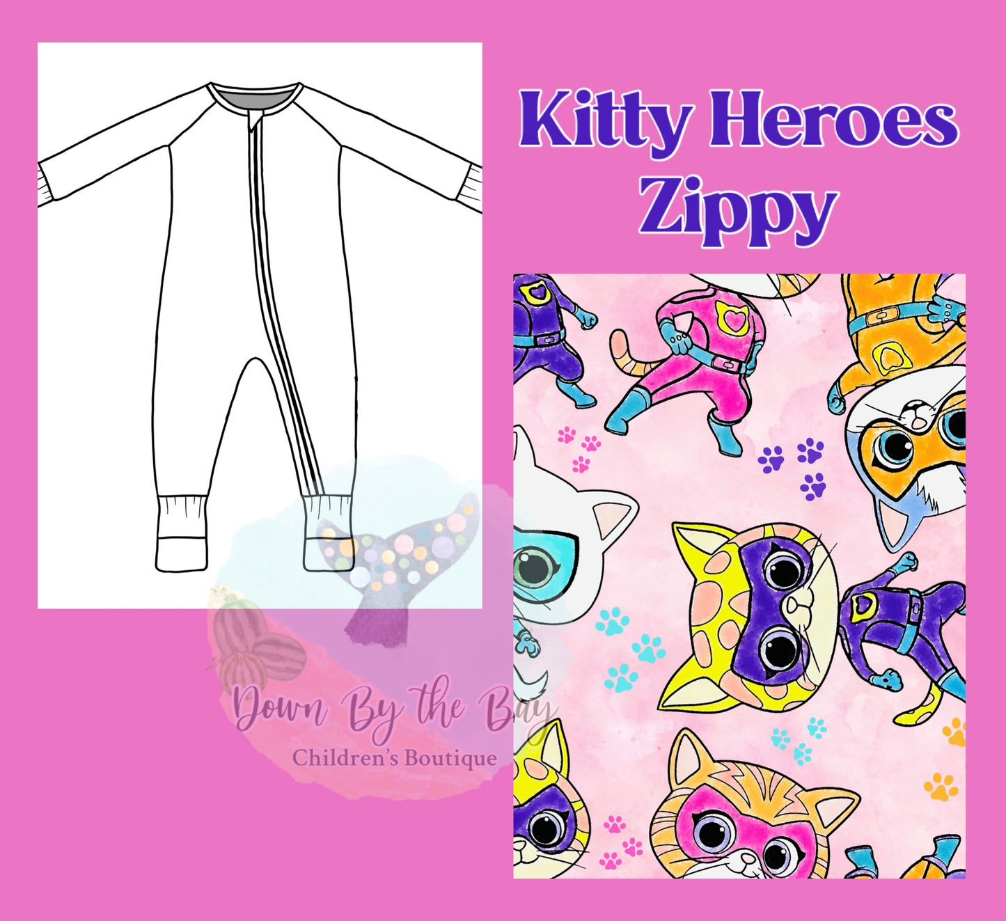 DBTB Bamboo 10K SALE: Kitty Heroes Zippy