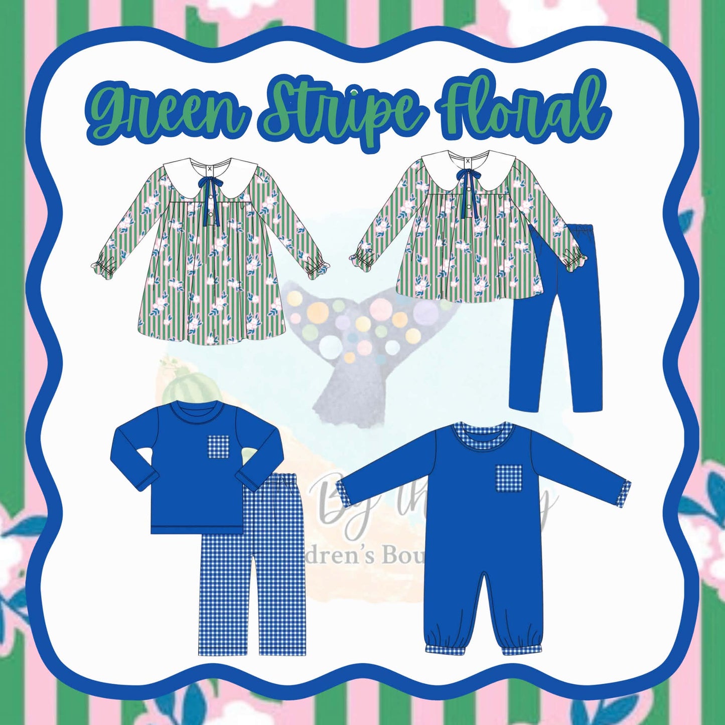Winter Variety #5: Green Stripe Floral
