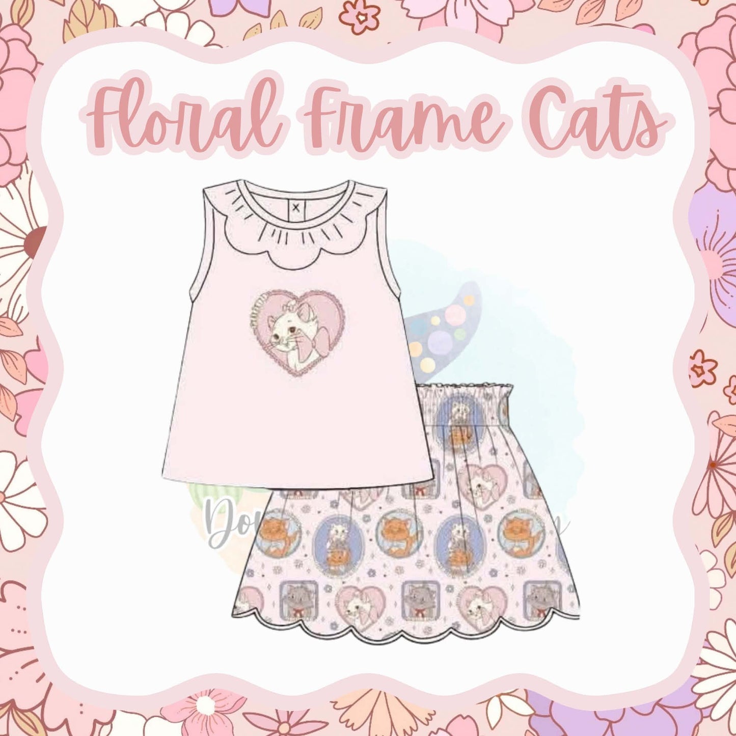 Winter Variety #5: Floral Frame Cats